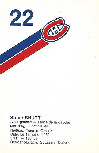 1983-84 Montreal Canadiens #NNO Steve Shutt Back