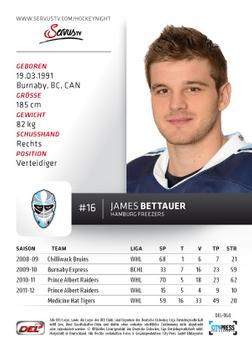 2012-13 Playercards (DEL) #DEL-068 James Bettauer Back