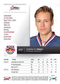2012-13 Playercards (DEL) #DEL-241 Andreas Pauli Back