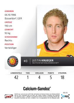 2012-13 Playercards (DEL) #DEL-332 Justin Krueger Back