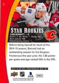 2015-16 Upper Deck Star Rookies #3 Sam Bennett Back