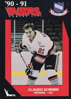 1990-91 Kansas City Blades (IHL) #1 Claudio Scremin Front