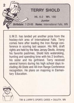 1985-86 Minnesota-Duluth Bulldogs (NCAA) #2 Terry Shold Back