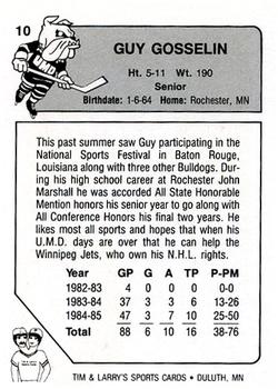 1985-86 Minnesota-Duluth Bulldogs (NCAA) #10 Guy Gosselin Back