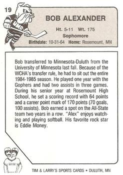 1985-86 Minnesota-Duluth Bulldogs (NCAA) #19 Bob Alexander Back