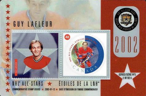 2002 Canada Post NHL All-Stars #2 Guy Lafleur Front