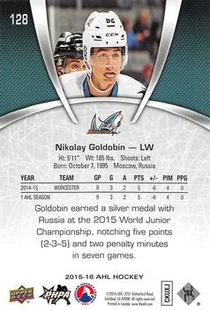 2015-16 Upper Deck AHL #128 Nikolay Goldobin Back