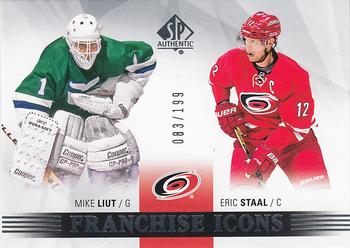 2015-16 SP Authentic #167 Mike Liut / Eric Staal Front