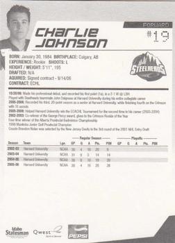 2006-07 Idaho Steelheads (ECHL) #7 Charlie Johnson Back