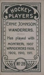 1911-12 Imperial Tobacco Hockey Players (C55) #28 Ernie Johnson Back