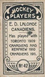 1911-12 Imperial Tobacco Hockey Players (C55) #42 Edouard Lalonde Back