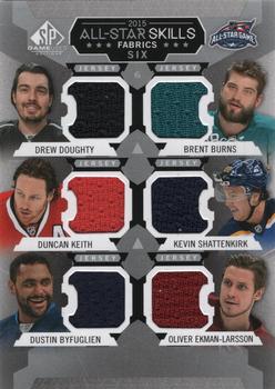 2015-16 SP Game Used - 2015 All-Star Skills Fabrics Sixes #AS6-2 Drew Doughty / Duncan Keith / Dustin Byfuglien / Brent Burns / Kevin Shattenkirk / Oliver Ekman-Larsson Front