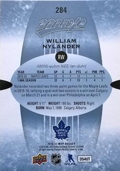 2016-17 Upper Deck MVP #284 William Nylander Back