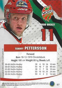 2004-05 SHL Elitset #97 Tommy Pettersson Back