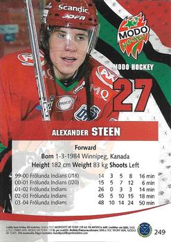 2004-05 SHL Elitset #249 Alexander Steen Back
