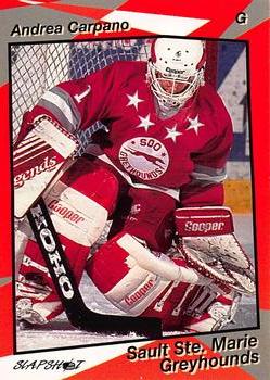 1993-94 Slapshot Sault Ste. Marie Greyhounds (OHL) #1 Andrea Carpano Front