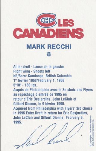 1998-99 Montreal Canadiens #NNO Mark Recchi Back