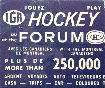 1967-68 IGA Montreal Canadiens Series 2 #NNO Claude Larose Back