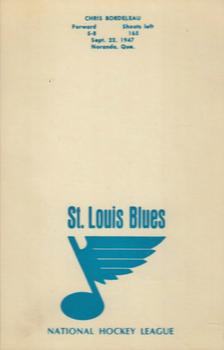 1971-72 St. Louis Blues #NNO Chris Bordeleau Back
