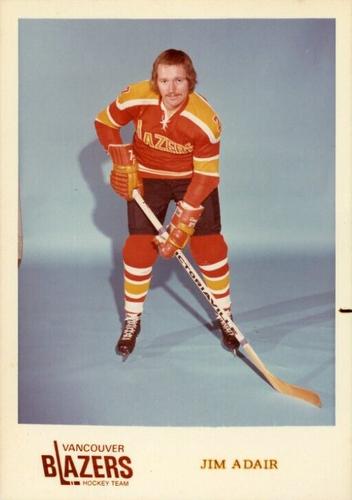 1973-74 Vancouver Blazers (WHA) #NNO Jim Adair Front