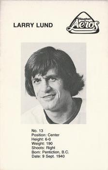 1975-76 Houston Aeros (WHA) #NNO Larry Lund Back