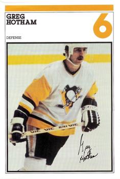 1982-83 Heinz Pittsburgh Penguins Photo-Pak Night SGA 6x9 #13 Greg Hotham Front