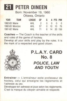 1983-84 Moncton Alpines (AHL) Police #8 Peter Dineen Back