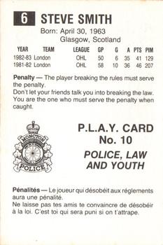 1983-84 Moncton Alpines (AHL) Police #10 Steve Smith Back