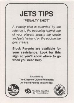 1984-85 Winnipeg Jets Police #NNO Scott Arniel Back