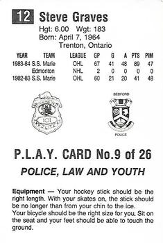 1984-85 Nova Scotia Oilers (AHL) Police #9 Steve Graves Back
