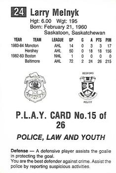 1984-85 Nova Scotia Oilers (AHL) Police #15 Larry Melnyk Back