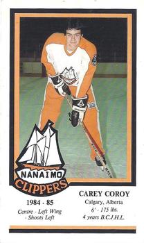 1984-85 Nanaimo Clippers (BCHL) Police #6 Carey Coroy Front