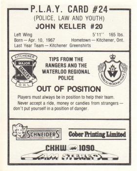 1984-85 Kitchener Rangers (OHL) Police #24 John Keller Back