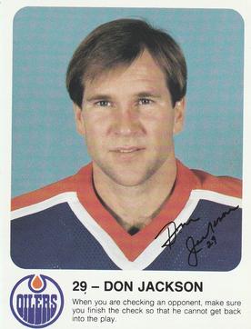 1985-86 Red Rooster Edmonton Oilers #NNO Don Jackson Front