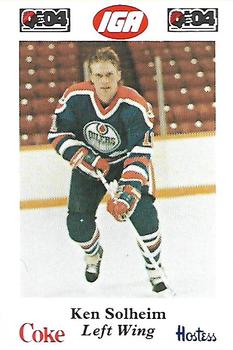 1985-86 Nova Scotia Oilers (AHL) Police #6 Ken Solheim Front