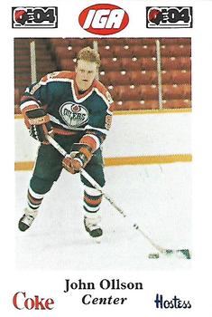 1985-86 Nova Scotia Oilers (AHL) Police #9 John Ollson Front