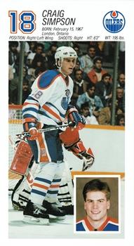 1987-88 Edmonton Oilers #NNO Craig Simpson Front