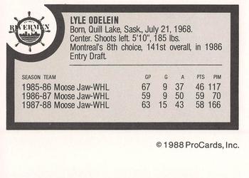 1988-89 ProCards Peoria Rivermen (IHL) #NNO Lyle Odelein Back