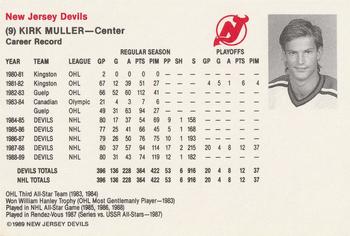 1989-90 New Jersey Devils #NNO Kirk Muller Back