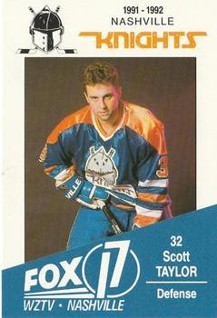 1991-92 WZTV FOX-17 Nashville Knights (ECHL) #NNO Scott Taylor Front