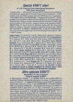 1986-87 Kraft Drawings - Cardboard Blue Backs #NNO Gaston Gingras Back
