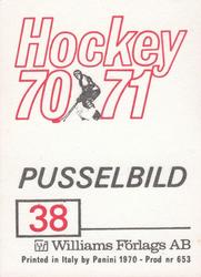 1970-71 Williams Hockey (Swedish) #38 USSR vs. Sweden Back