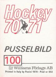 1970-71 Williams Hockey (Swedish) #100 Finland vs. CSSR Back