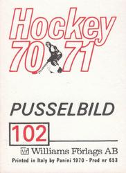 1970-71 Williams Hockey (Swedish) #102 Finland vs. CSSR Back