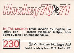 1970-71 Williams Hockey (Swedish) #230 Sweden vs. USSR Back