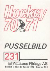 1970-71 Williams Hockey (Swedish) #231 Viktor Konovalenko Back