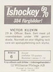 1969-70 Williams Ishockey (Swedish) #6 Victor Kuzkin Back