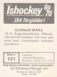 1969-70 Williams Ishockey (Swedish) #121 Gunnar Mars Back