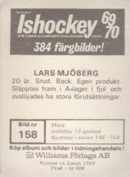 1969-70 Williams Ishockey (Swedish) #158 Lars Mjoberg Back