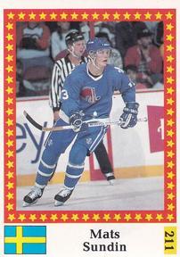 1991 Semic Hokej MS (Czechoslovakian) Stickers #211 Mats Sundin Front